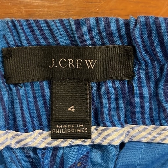 J.Crew blue linen tropical palm shorts size 4 - Picture 6 of 8